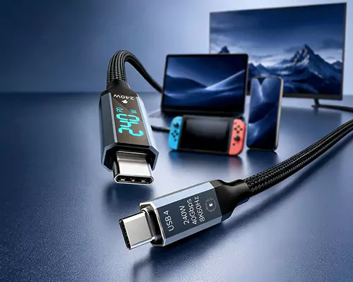 Cabo de carregamento rápido de 240 W, lidando com todos os dados de carregamento de uma só vez